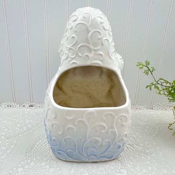 Vintage Samson Import Relpo Porcelain Praying Madonna Planter Blue & White  10" - Picture 10 of 14